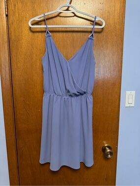 Dynamite Lavender Sleeveless Wrap-Front Mini Dress